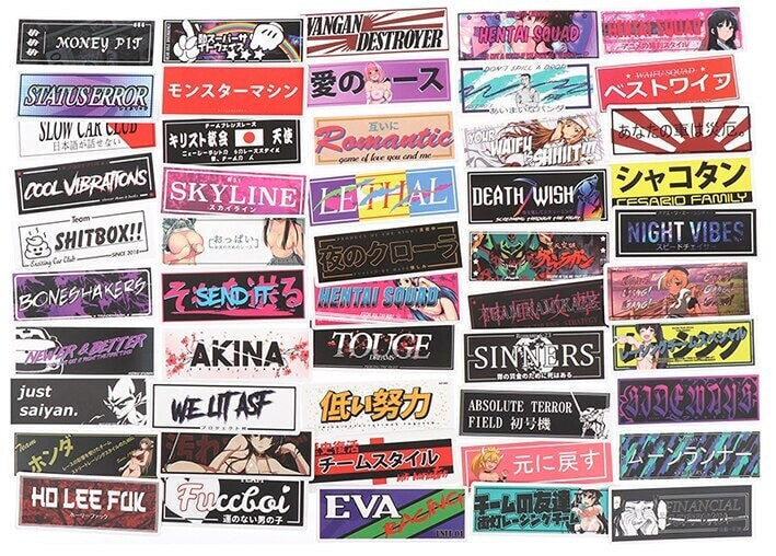 jdm sticker pack anime girls anime car stickers jdm decals 50 jdm stickers-JDM  Sticker Pack Anime Girls Anime Car Stickers JDM Decals 50 JDM Stickers- StreetSamuraiz