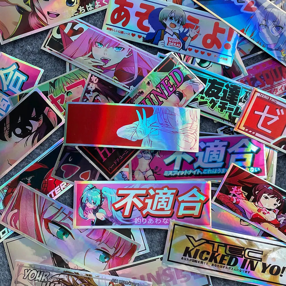 Anime Stickers - JDM Stickers Anime Stickers Anime Sticker Pack Holographic Stickers Anime Car Stickers