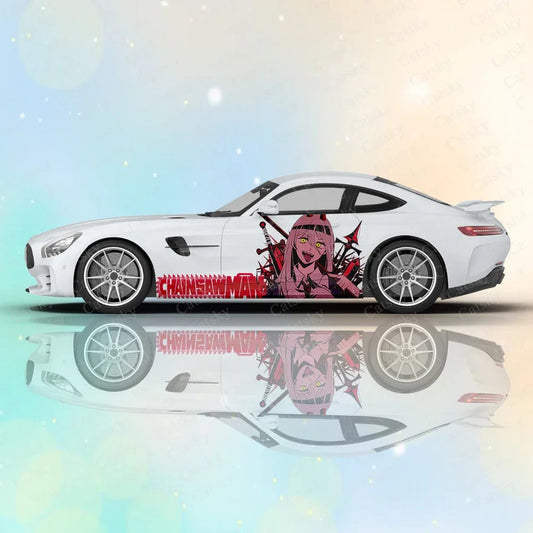 Itasha Chainsaw Man Sticker Itasha Car Anime Car Wrap Anime Car Decals-StreetSamuraiz
