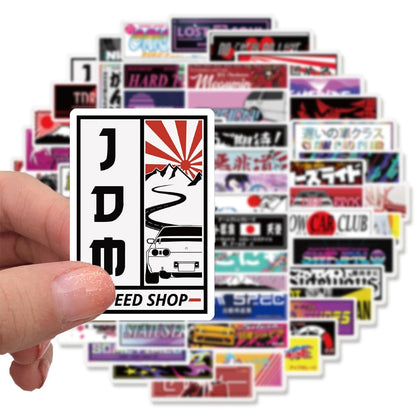 Mega JDM Sticker Pack, Anime Car Stickers 65pc, JDM  Decals, JDM Accessories-StreetSamuraiz