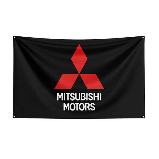 Mitsubishi Logo Automotive Flags Car logo Flags Mitsubishi Motors Flag 3x5 ft-StreetSamuraiz