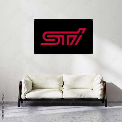 Subaru STI Logo Subaru Flag 3x5 ft STI Banner JDM Flags Car Room-StreetSamuraiz
