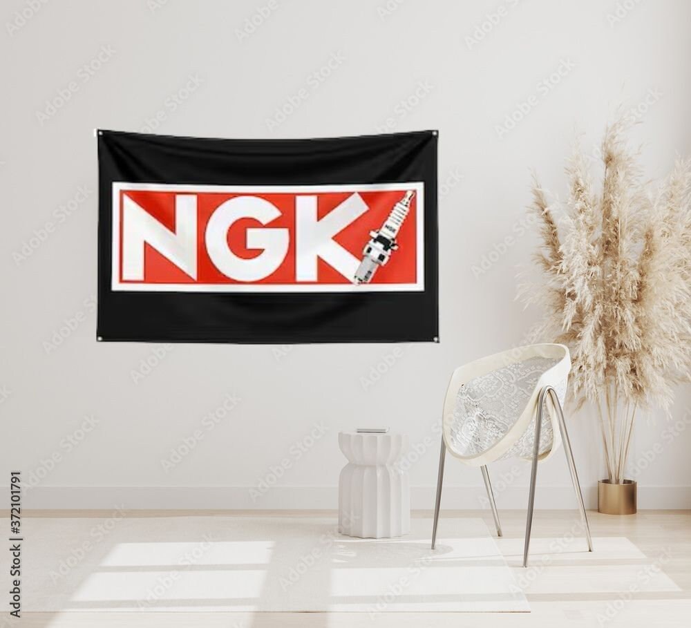 NGK Logo Car Brand Logos Automotive Flags 3x5 ft Car Room Racing Garage-StreetSamuraiz