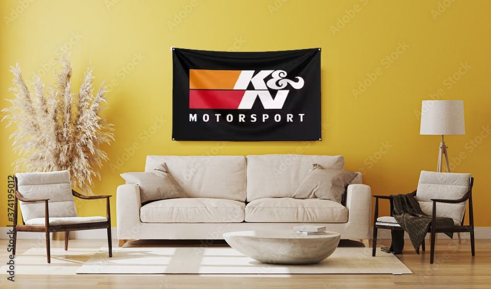 K&N Car Flag Garage Wall Banner JDM 3x5 ft Wall Tapestry Poster for JDM Wall bedroom Huge-StreetSamuraiz