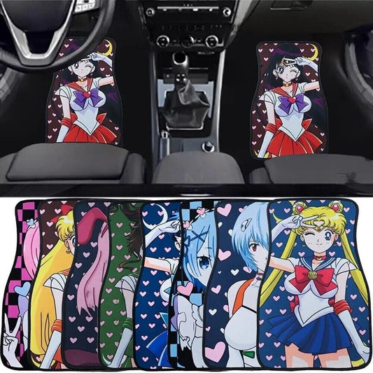 Anime Car Mats Sailor Moon Car Accessories Sailor Car Mats Anime Car Floor Mats 4 Piece Set-StreetSamuraiz