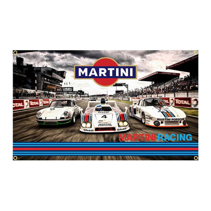 Martini Racing Car Flag Martini Racing Porsche Martini Racing Logo 3x5 ft-StreetSamuraiz