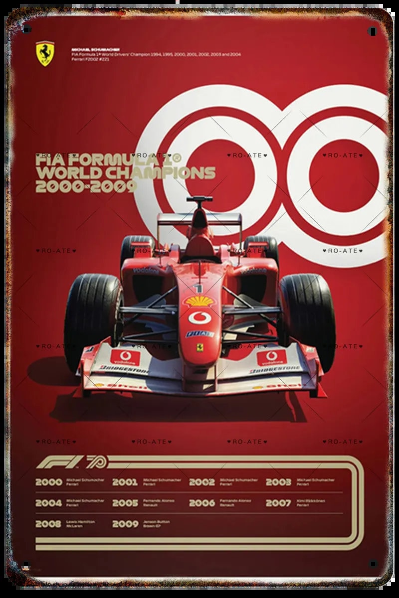 Formula 1 Poster Formula 1 Posters Vintage Metal Sign Car Room-StreetSamuraiz